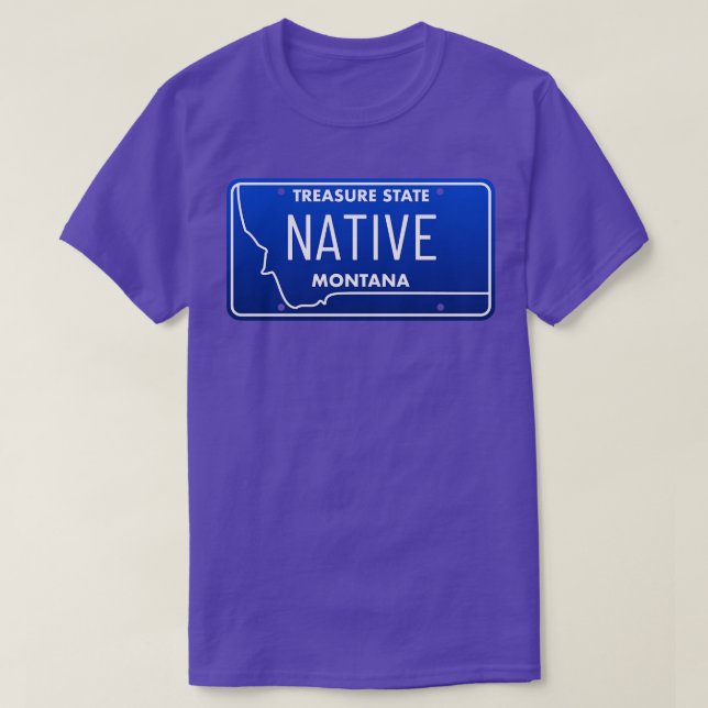 Camiseta Placa Nativa de Licença de Montana (Frente do Design)