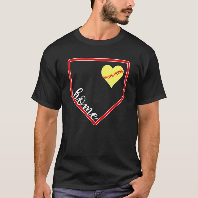Camiseta Placa para casa do Softball Love (Frente)