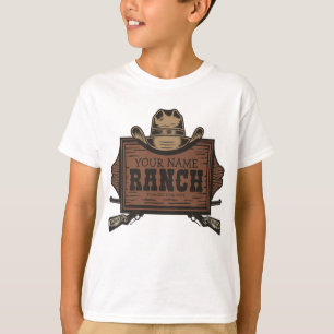 Camiseta Placa Personalizada com Nome Cowboy Armas Fazendo 