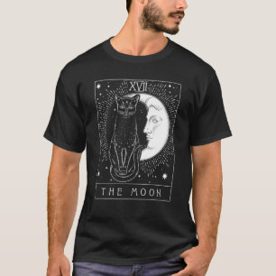 Camiseta Placa Tarot Crescent Moon E Cat Graphic