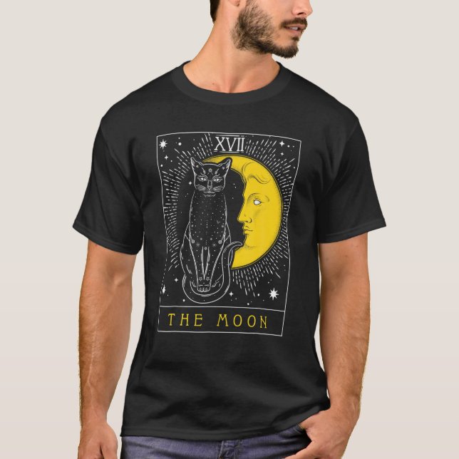 Camiseta Placa Tarot Crescent Moon E Cat Graphic (Frente)