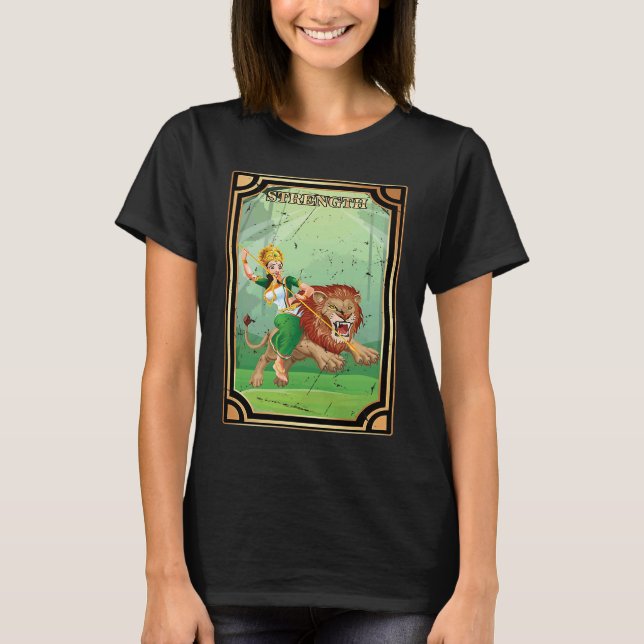 Camiseta Placa Tarot Resistente Lion Occult Fortune (Frente)