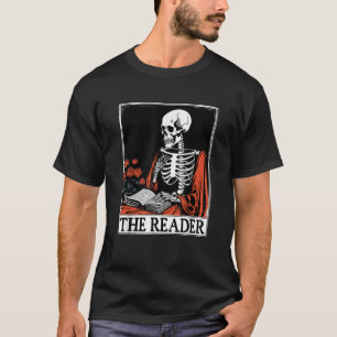 Camiseta Placa Tarot Vintage Halloween Skeleton Leitor B