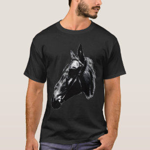Camiseta Placa Trabalho de arte de Desenho de Cavalo