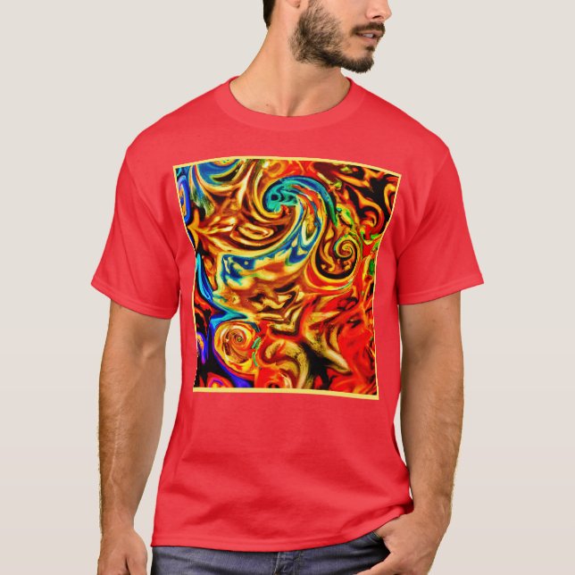Camiseta Placas de cor de abstrato (Frente)