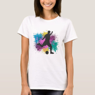 Camiseta Placas de cor Grungy do futebol