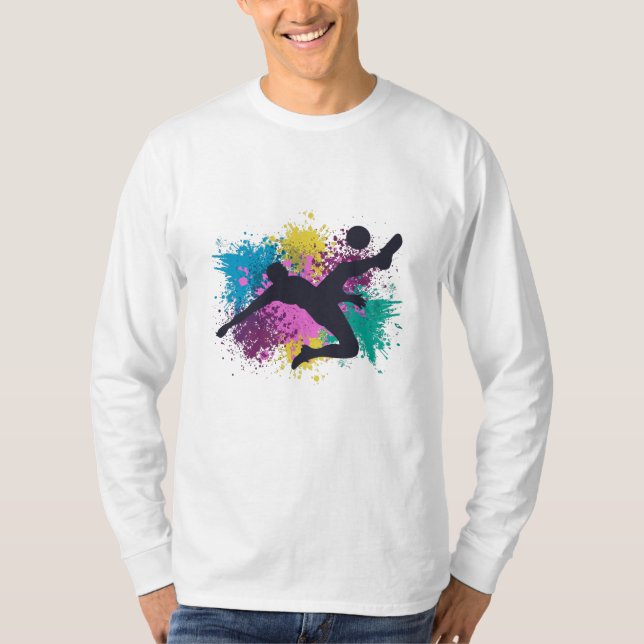 Camiseta Placas de cor Grungy do futebol (Frente)