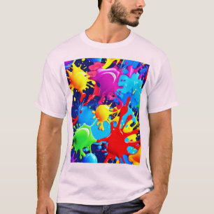 Camiseta Placas de Tinta Vibrantes: Uma Declaração de Cores