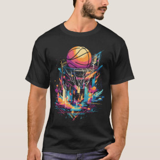 Camiseta Placas De Voltagem De Basquete Coloridas Coloridas