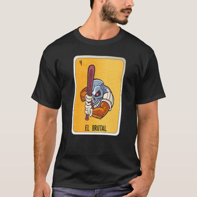 Camiseta Placas Loteria do México El Brutal Mexicano (Frente)