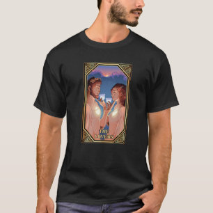 Camiseta Placas Tarot - Os Amantes - Estrelas - Oculto - Fo