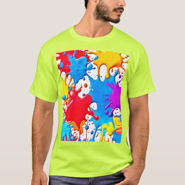 Camiseta Placas vibrantes de cores neonatais (Frente)