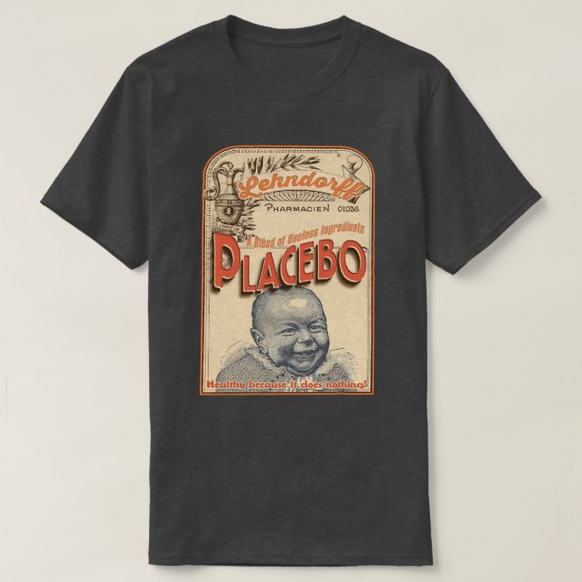 Camiseta Placebo: Cofre forte porque é inútil! (Frente do Design)