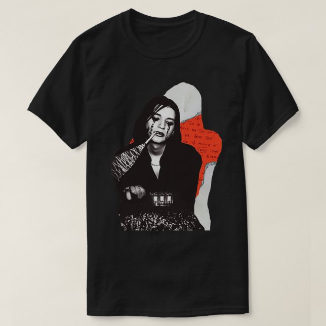 Camiseta Placebo  rock band,  Malko black and white design  (Frente do Design)