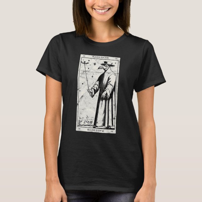 Camiseta Plaga Médica Occulta Black Death Tarot Card Antich (Frente)
