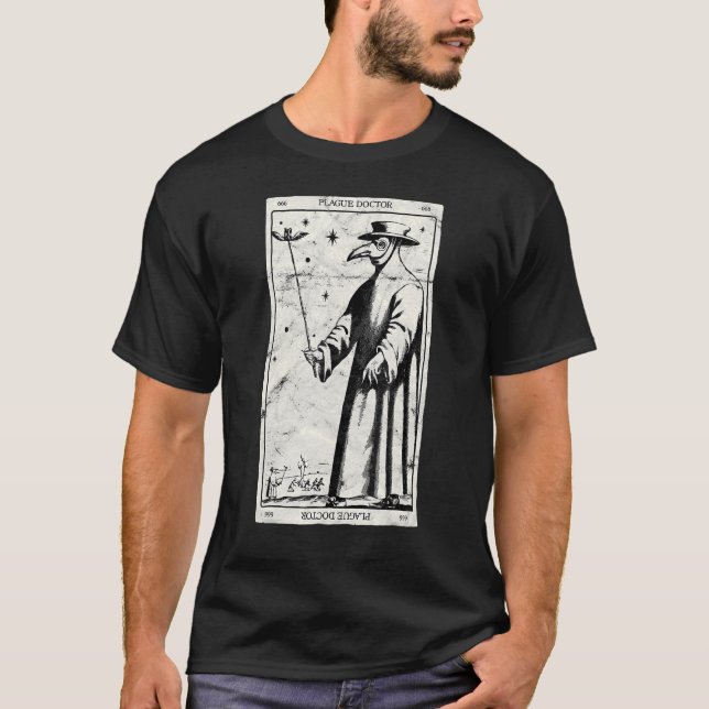Camiseta Plaga Médica Occulta Black Death Tarot Card Antich (Frente)