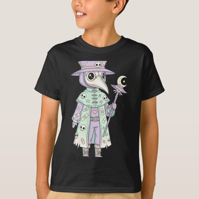 Camiseta Plague Doctor Gothic Pastel Cute Moth Face Mask Oc (Frente)