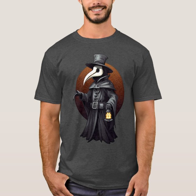 Camiseta Plague Doctor Lantern T-Shirt – Dark Gothic (Frente)