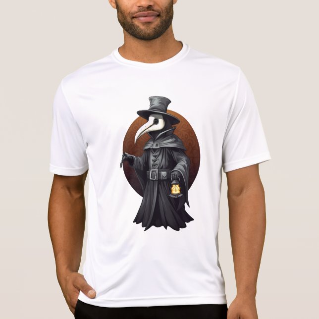 Camiseta Plague Doctor Lantern T-Shirt – Dark Gothic (Frente)