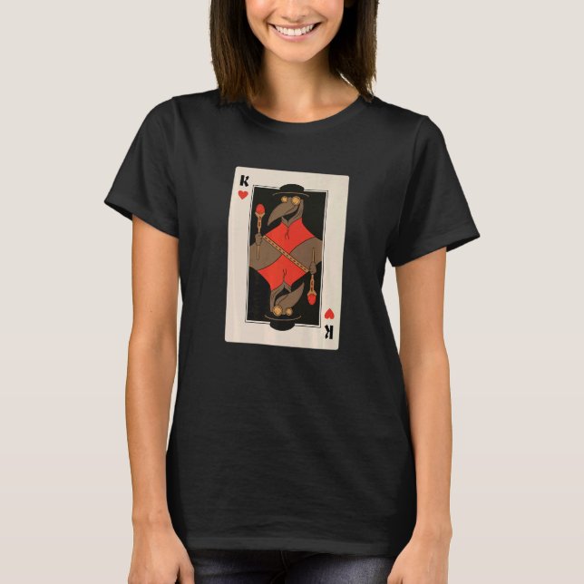 Camiseta Plague Doctor Play Card Medieval Creepy Gótico (Frente)