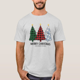 Camiseta Plaid Christmas Trees Holiday Charm Apparel