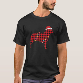 Camiseta Plaid de Búfalo Papai Noel Australian Cattle Dog N