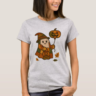 Camiseta Plaid Ghost com Balão de Abóbora 