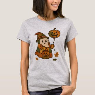 Camiseta Plaid Ghost with Pumpkin Balloon T-Shirt