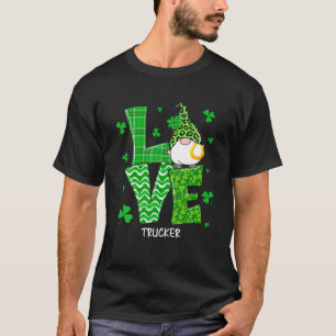 Camiseta Plaid Leopard Love Gnome Trucker Happy St. Patrick