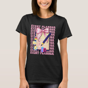 Camiseta Planejador de Eventos Menina Planejando Laço Coque