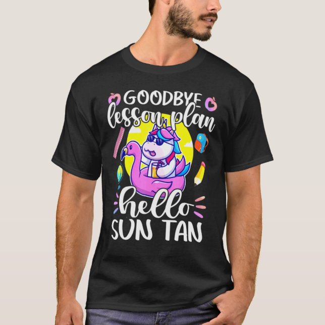 Camiseta Planejar Alô Sun Tan No Último Dia Da Escola (Frente)