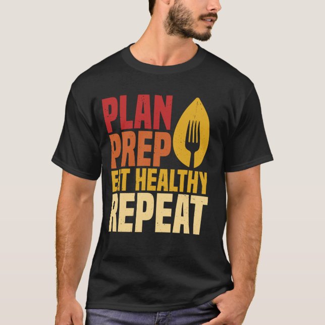 Camiseta Planejar Preparar Comer Saudável Repetir Para Nutr (Frente)