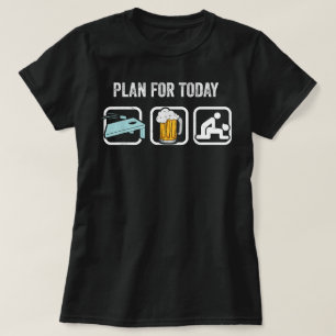 Camiseta Planeje Hoje A Conselho De Cerveja Joga O Jogo Eng