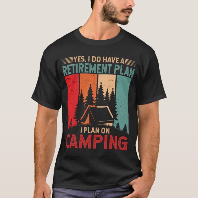 Camiseta Planejo acampar o Campo Funny Camp Campfire (Frente)
