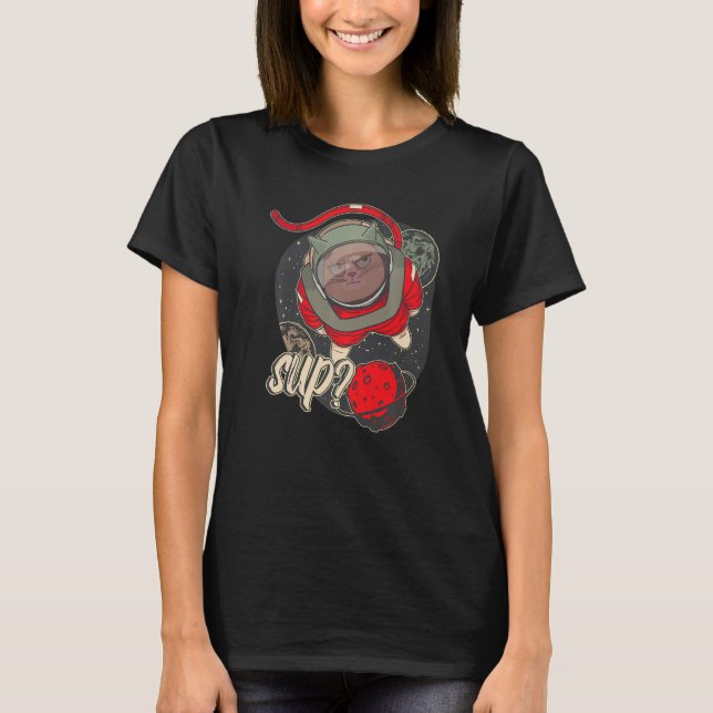 Camiseta Planet Astronaut Space Cat Kids Astrology (Frente)
