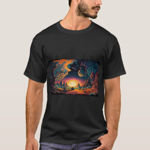 Camiseta Planeta alienígena no Espaço Psicodélico