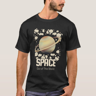 Camiseta Planeta Brown Beige Saturn