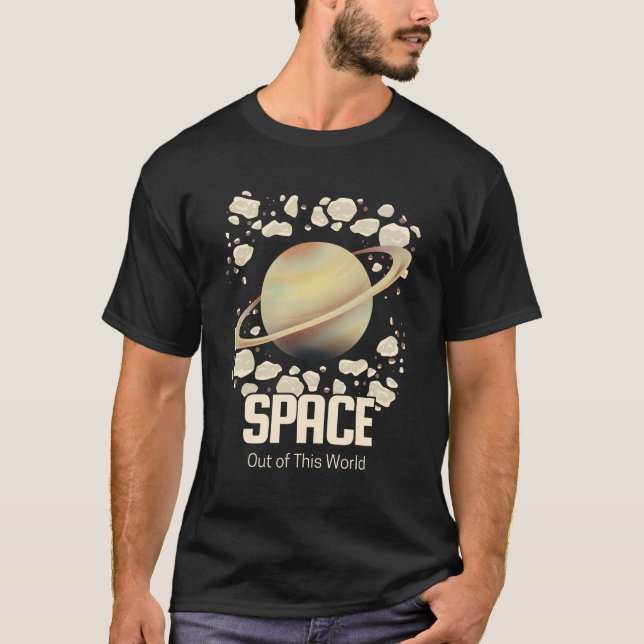 Camiseta Planeta Brown Beige Saturn (Frente)