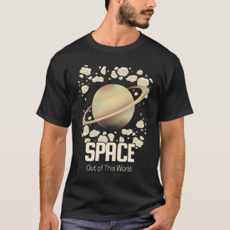Camiseta Planeta Brown Beige Saturn