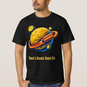 Camiseta Planeta da Mostarda Cachorro-Quente Espacial em Ór