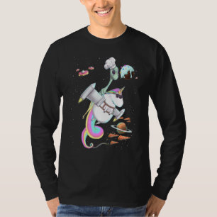 Camiseta Planeta de Festas de Pizza de Comida Unicórn alien