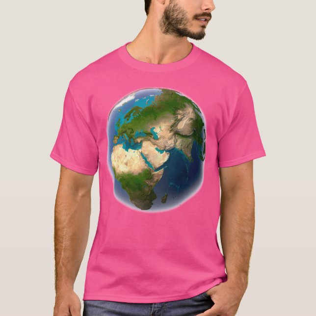 Camiseta Planeta de Mapa do Mundo da Terra (Frente)