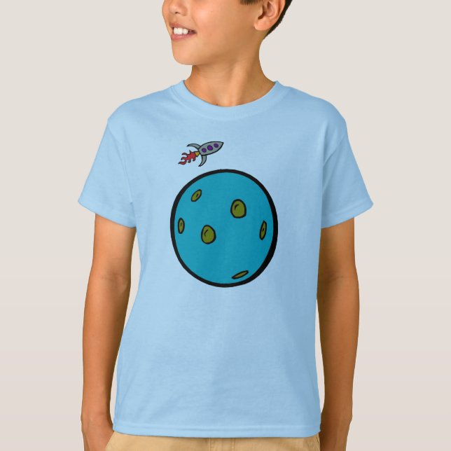 Camiseta Planeta e Foguete Um (Frente)