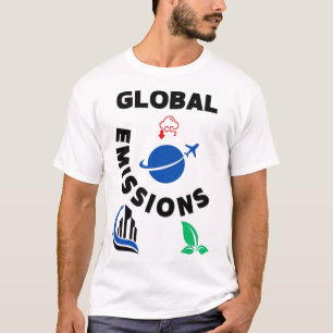 Camiseta Planeta em Perigo: Emissões Globais".