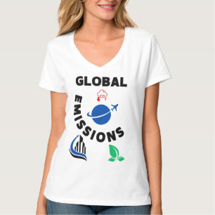 Camiseta Planeta em Perigo: Emissões Globais".