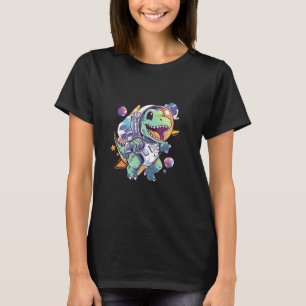 Camiseta Planeta Espaço Dinossauro Astronauta Ciência Crian