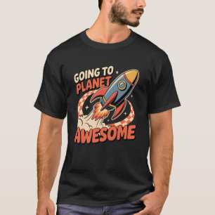 Camiseta Planeta Foguete Incrível Indo Espaço Galáxia Crian