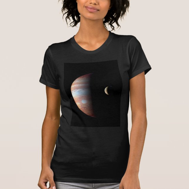 Camiseta Planeta Gás Júpiter e Lua Galileu (Frente)