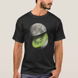 Camiseta Planeta Lua Fruta Kiwi Cortou Espaço de Astronomia