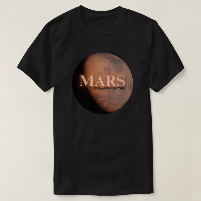 Camiseta Planeta Mars Engraçado (Frente do Design)